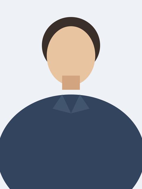 A generated head-and-shoulders portrait: a plain oval head, a neck and shoulders in flat warm colours on a light background. Not a real person.